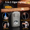 Cigar Lighter Triple Jet Flame Refillable Butane Torch Lighter with