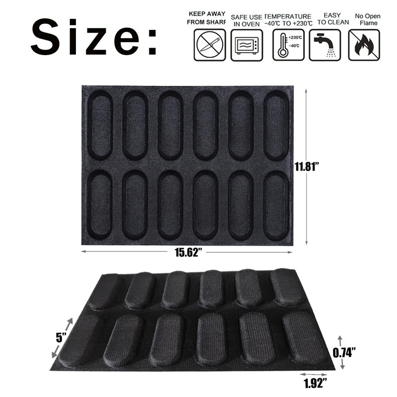 Dioycli Silicone Bread Loaf Pan for Baking, Mini Baguette Bread