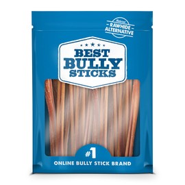 Best Bully Sticks 12 Inch Thin Bully Sticks for Dogs - 24 Count (Pack of 1) - Natural Grain and Rawhide Free, Puppies, Seniors, Small Breeds
