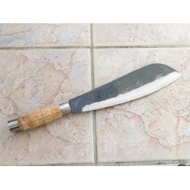 Generic Crude - 11 Inch Curved Head Carbon Steel Cleaver Machete, 1.4 lb, Large, Black