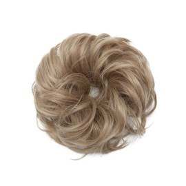 Scrunchy Scrunchie Hair Bun Updo Extensions - Wavy Curly Messy Hair Bun Donut Chignon Hairpiece - Dark Ash Blonde