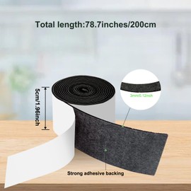 LYMOI 2 Rolls Felt Strip with Adhesive Backing, 120 Inch Non Slip Felt Furniture Pads, Felt Tapes Furniture Felt Strip Rolls Self Stick for Protecting Hardwood Floors, Chair, Wall Protector