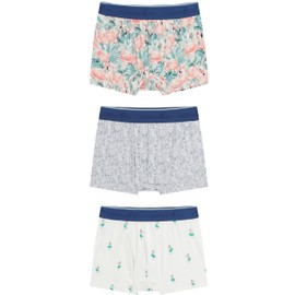 CARIBBEAN JOE Boxer Briefs, Flamingo Pattern, 3 Pack, Fun Novelty Mens Underwear, Grey, X-Large