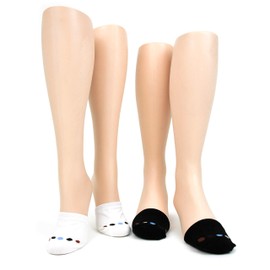 Foot Traffic Unisex Slipon Half Socks, Black & White (One Size, Two Pairs)
