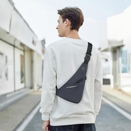 VARLIVOO Mens Sling Bags Shoulder Bag Sports Chest Bag Lightweight Crossbody Bags Casual Man Bags Anti-Theft Sling Backpack for Hiking Cycling Traveling Waterproof Polyester Blue