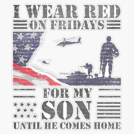 HOF Trading Red Friday S for Veteran Military Son Remember Everyone Deployed Vinyl Sticker Waterproof Decal Laptop Wall Window Bumper Sticker 5"