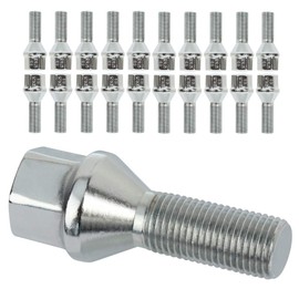 ECCPP Wheel Lug Nuts M12x1.25 20 Pieces Silver Wheel Lug Bolts Shank Length 28mm fits for Compass for Renegade Fiat for Cherokee