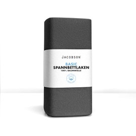 Jacobson jersey fitted sheet, cotton bed sheet, charcoal, 180x200 - 200x200 cm