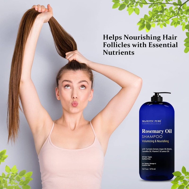 Majestic Pure Rosemary Oil Shampoo for Hair Growth - Volumizing