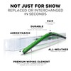 Clix Wipers For Ford Bronco (18"/18") Green Windshield Wiper Blades,