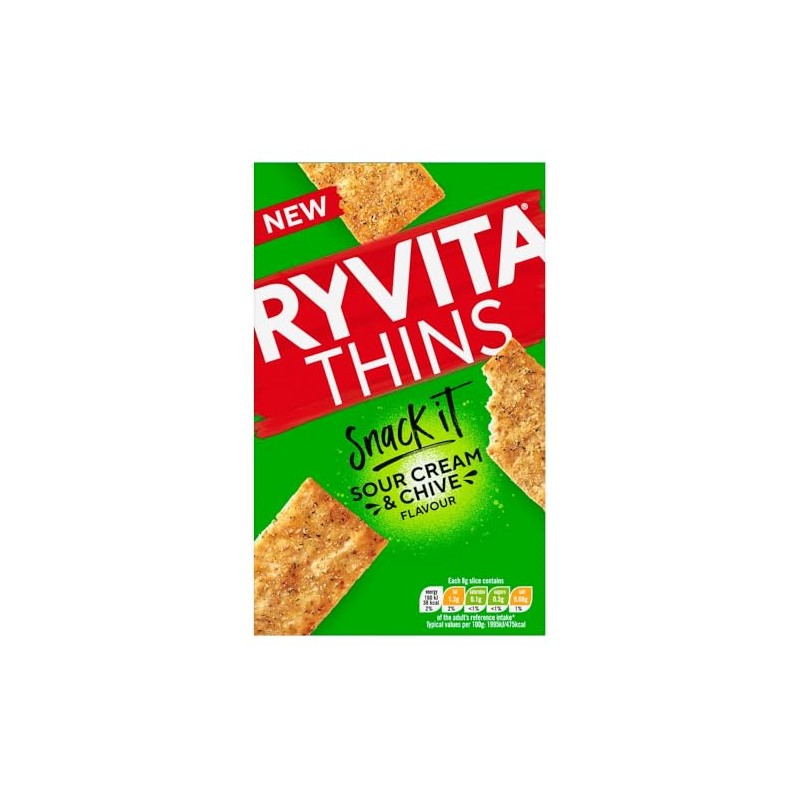 Ryvita Thins Snack It Sour Cream and Chive Flavour 125g