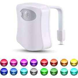 JacobsParts Bathroom Night Light Toilet Bowl Lamp 8 Color LED Light and Motion Sensor Activated