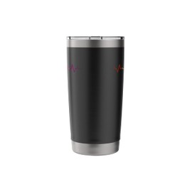 Lesbian Pride Heartbeat Sitting Cat Minimalist Design Stainless Steel Insulated Tumbler