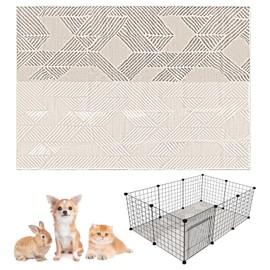 VCEPJH Bunny Floor Mat 55 x 78.7in Rabbit Cage Liner Washable Large Reusable Guinea Pigs Rug Anti-Slip Whelping Pads for Small Pet Dogs Puppy Chinchillas Cats Ferrets