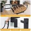 facka Curved Firewood Rack, 30 Inch Indoor Outdoor Log Firewood