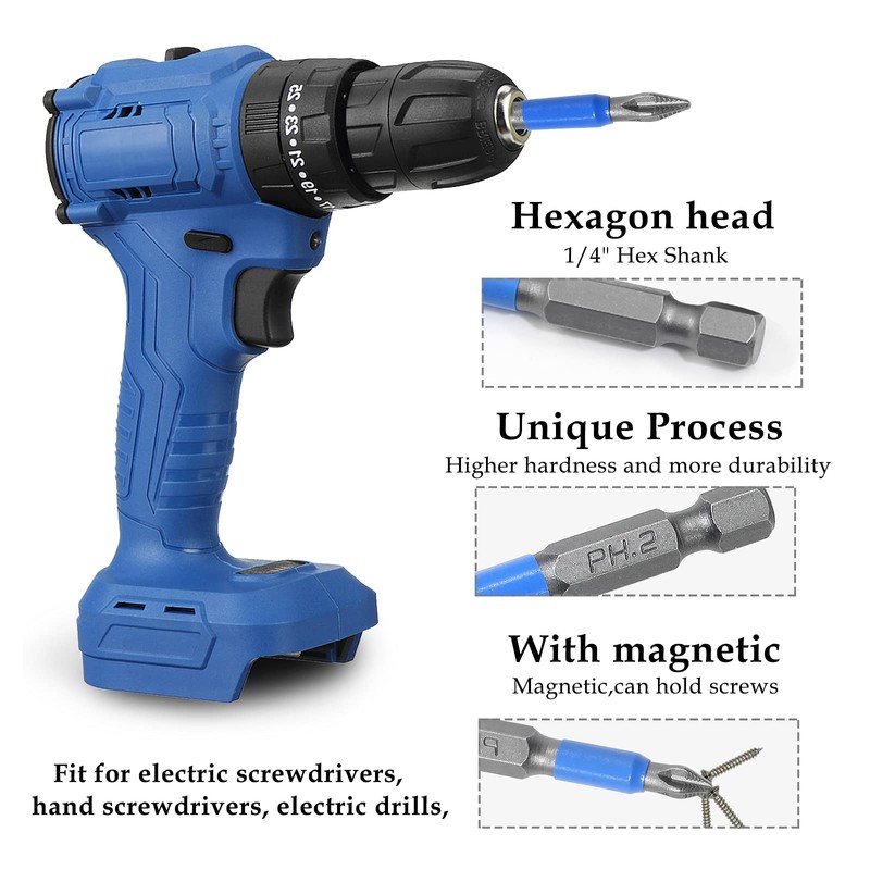 Uenhoy 10 Pcs Magnetic Phillips Screwdriver Bits Set 6 Inch