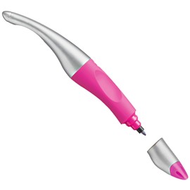 Stabilo EASYoriginal Ergonomic Rollerball Pen for Left-Handers - Metallic in Neon Pink/Metallic - Single Pen - Blue Ink (Erasable) - Includes Cartridge