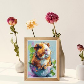 TUTUMAY21 DIY Guinea Pig Diamond Painting Kits for Adults, Animal 5D Diamond Art Kit for Beginners Paint Round Full Drill Diamond Craft Home Wall Decor 12x16 inch