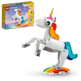 P L-RA Creator 3 in 1 Magical Unicorn - Building Toy Set with 3 Building Options, Unicorn, Seahorse, Or Peacock - Learning Toy for Kids, Girls & Boys, Ages 7+ - Easter Basket Stuffers