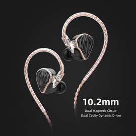 HIDIZS MS3 1DD+2BA Hybrid HiFi Wired Earphones In-Ear Dual Magnet Dual Chamber Dynamic Driver with 3 Tuning Filters 0.78mm 2pin Re-Cable Design, Chinese Earphones, 3.5mm