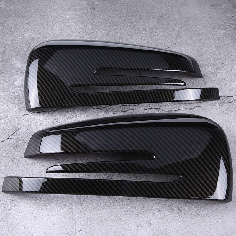 Carbon Fiber Side Rearview Mirror Cap Cover Trim for Benz