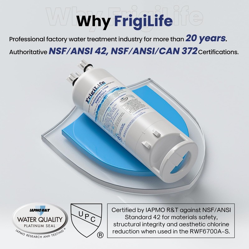 FrigiLife W10295370A Refrigerator Water Filter Compatible with EDR1RXD1, Everydrop® Filter