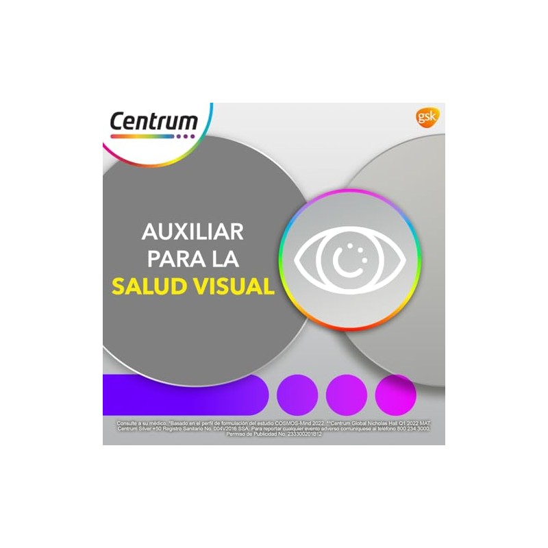 Centrum Silver +50 Multivitaminico, Con Magnesio, Vitamina B y Vitamina