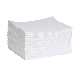 SpillTech Oil-Only Commander Absorbent Mat Pad, Mediumweight, Polypropylene, 19” x 15” (L x W), White, Pack of 100 (WPF100M)