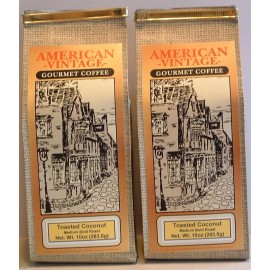 American Vintage Coffee Toasted Coconut 2/10oz ground Dessert Coffee Fresh Roasted Medium Bold