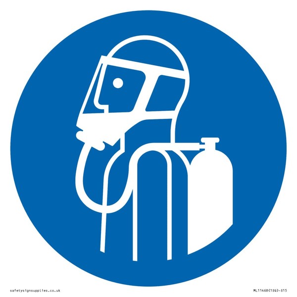 Mandatory: Use self-contained breathing appliance Sign - 150x150mm - S15