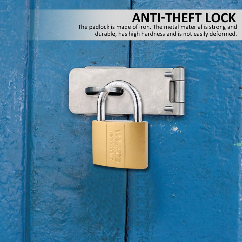 2 Piece Security Padlock with 6 Keys Anti-Theft Shear Proof