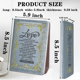 Love Is Patient Love Is Kind 1 Corinthians 13 Gift Scripture FAUX Leather Journal Religious Christian Gift Inspirational Gift Bible Verse Gift Multi color Journal,1 Pack (Grey),(Love Patient-Grey)