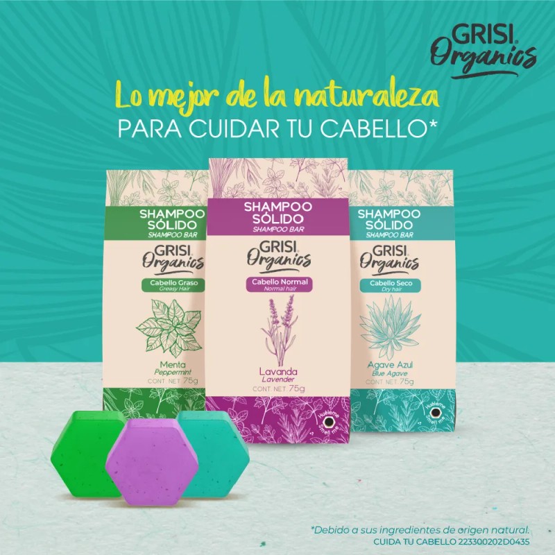 Grisi Organics, Shampoo Slido Agave Azul, 75 Gr