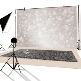 YongFoto 3 x 2.5 m Vinyl Photo Background Bokeh Halos Glitter Sequins Sparkle Spots Romantic Photography Background for Photo Shooting Portrait Photos Party Children Wedding Photo Studio Props