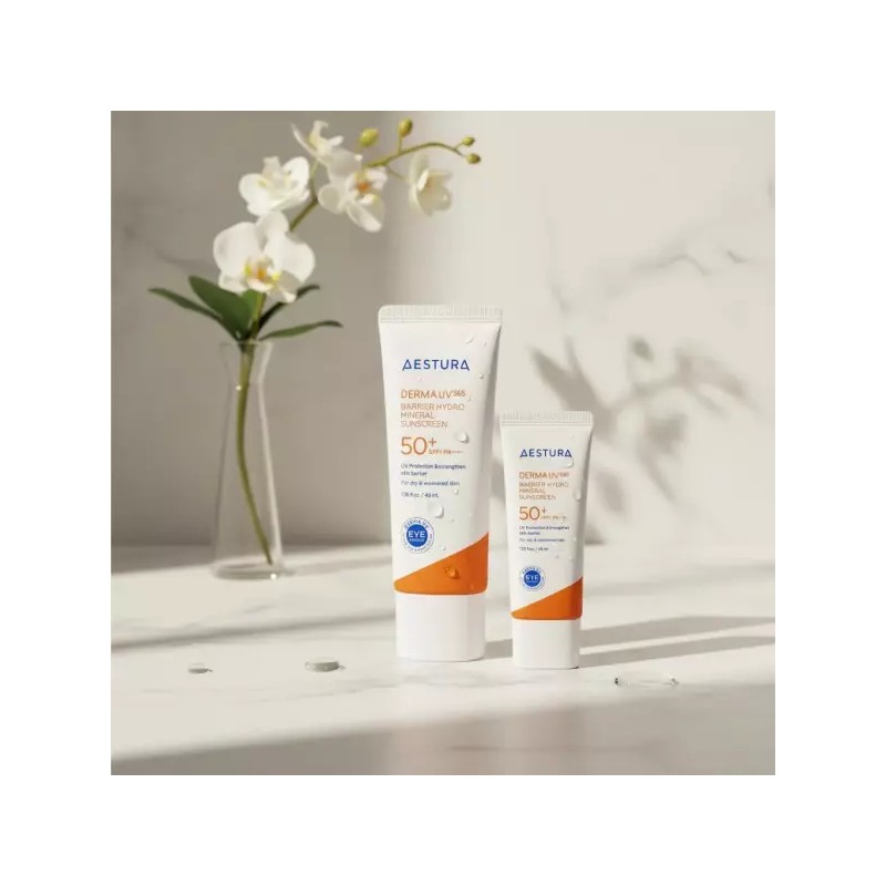 Astra NEW 에스트라 더마 UV365 장벽수분 무기자차 선크림 한정기획세트 40ml+20ml