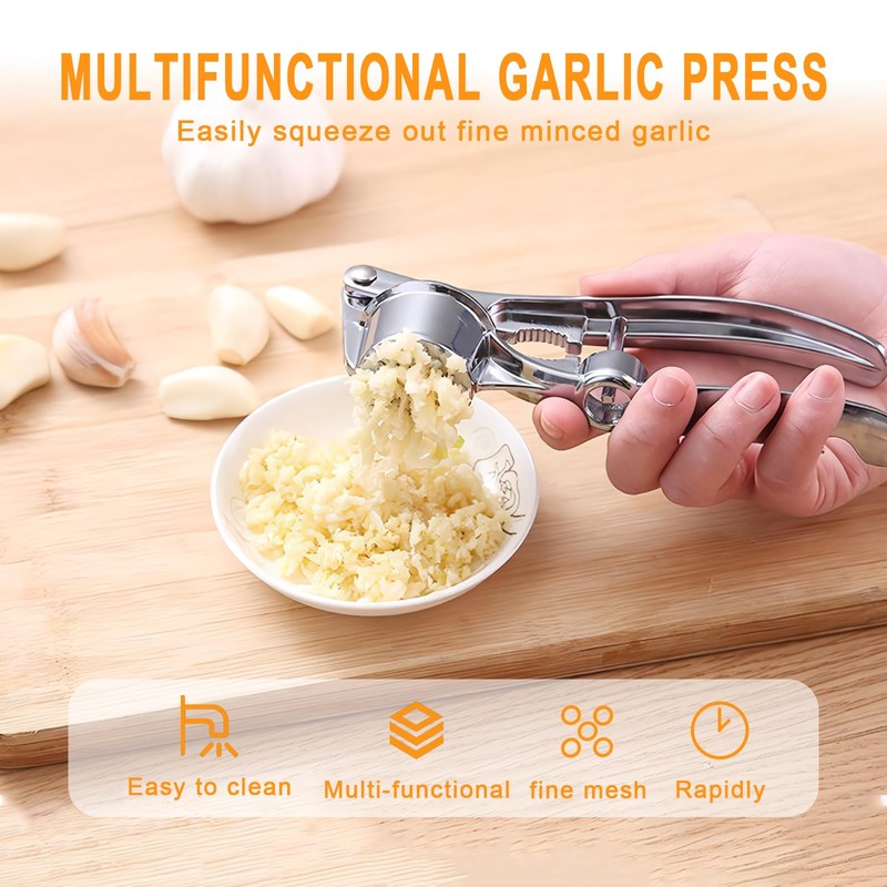 Gaodeding 5-in-1 Multifunctional Garlic Press – Heavy Duty Kitchen Tool