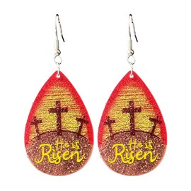 Easter Earrings Glitter Rabbit Acrylic Drop Dangle Earrings for Women Cute Animals Bunny Dangling Earrings Happy Easter Letter Cross Teardrop Hook Earrings Holiday Jewelry Gifts -Style 5