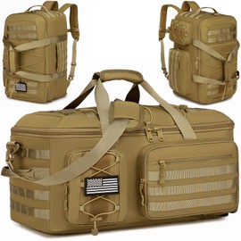 50L Gym Bags for Men, 3 in 1 Travel Duffle Bag with Shoe Compartment, Tactical Military Backpack for Overnight Weekender Gym Traveling Workout Deployment