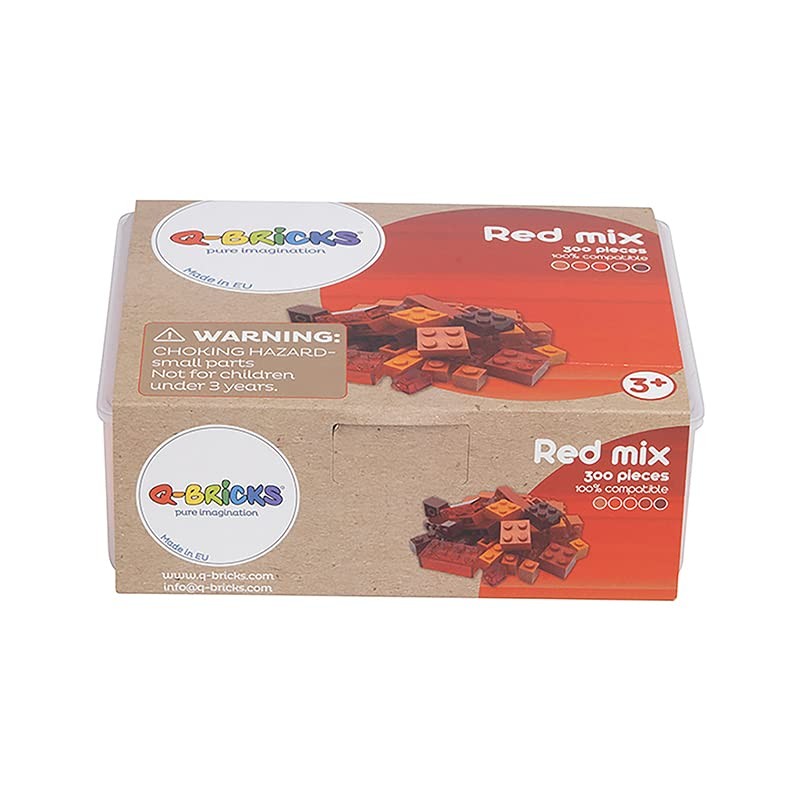 Q-Bricks Building Blocks Box, 300 Basic Building Blocks in 5