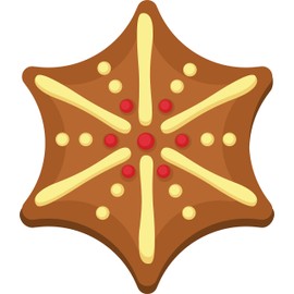 Divine Designs Cute Yummy Danish Sugar Butter Cookie Cartoon Vinyl Decal Sticker (8" Wide, 6)