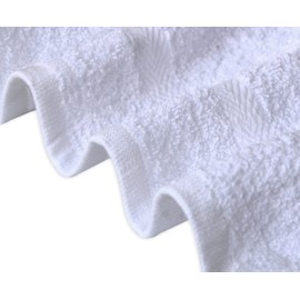 QCS Towels – 12 Pack Washcloths Set 30 x 30 cm, 100% Cotton Super Absorbent & Quick Dry Flannel Face Cloths, Fade Resistant and Soft Feel Fingertip Towels (White)