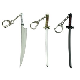 KANGSHUN Ichigo Kurosaki Sword Keychains - Roronoa Zoro Three Sword Style Keychains Anime Gifts For Men Teens (Set D)