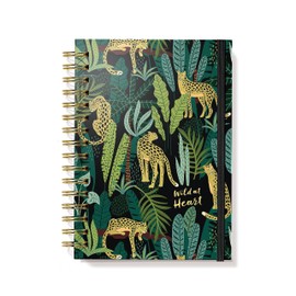 Designer Greetings, Designer Papers Flex Cover Journal with Elastic Band, “Wild at Heart” Cheetahs in the Jungle Design - 320 Pages (6” x 8.25”) - Perfect for Work, School, Creative Writing, Personal