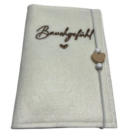 Maternity log cover, tummy feeling, ecru, made in Germany, suitable for the German maternity log