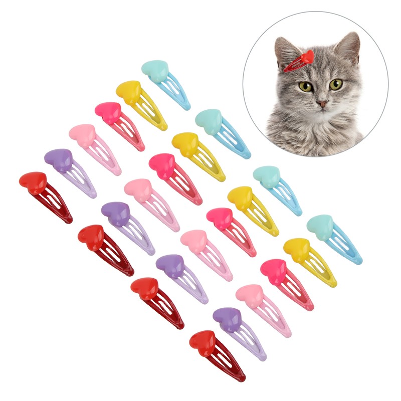 24Pcs Pet Hairpin Cute Handcraft Prevent Sliding Pet Grooming Products