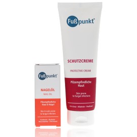 Set of Fußpunkt Protective Cream 125 ml + Fußpunkt Nail Oil 20 ml for Fungal Sensitive Skin