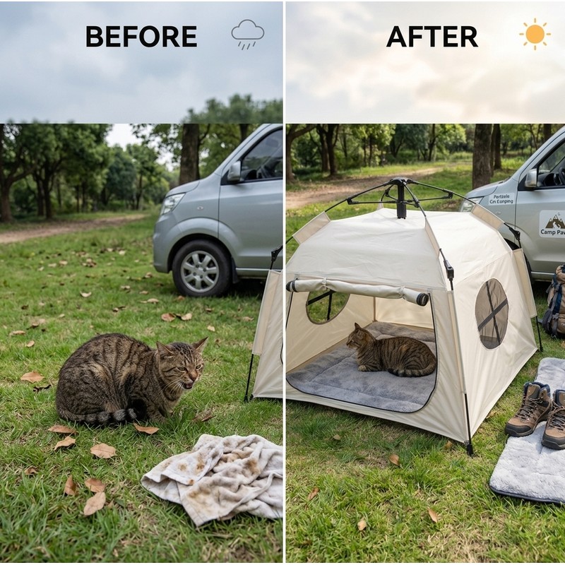 Portable Pet Tent for Dogs and Cats – Folding Outdoor