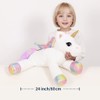 FFxiong 24 Inch Big Unicorn Stuffed Animal Plush Toy Pillow,