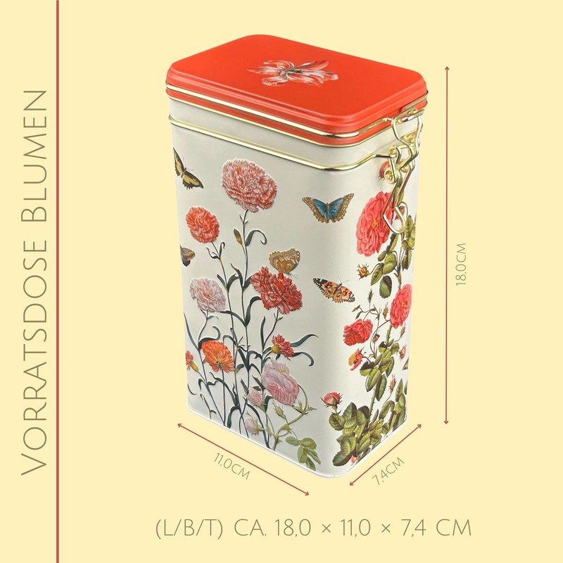 Maria Sibylla Merian Coffee Canister, Tea Canister -Fridolin Edition, Embossed