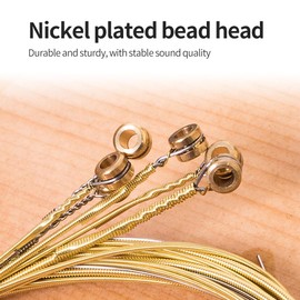 LJFEA Acoustic Guitar Strings, Premium Steel Red Brass Acoustic Guitar Strings, (6 String Set) 2 Sets + 5 Picks